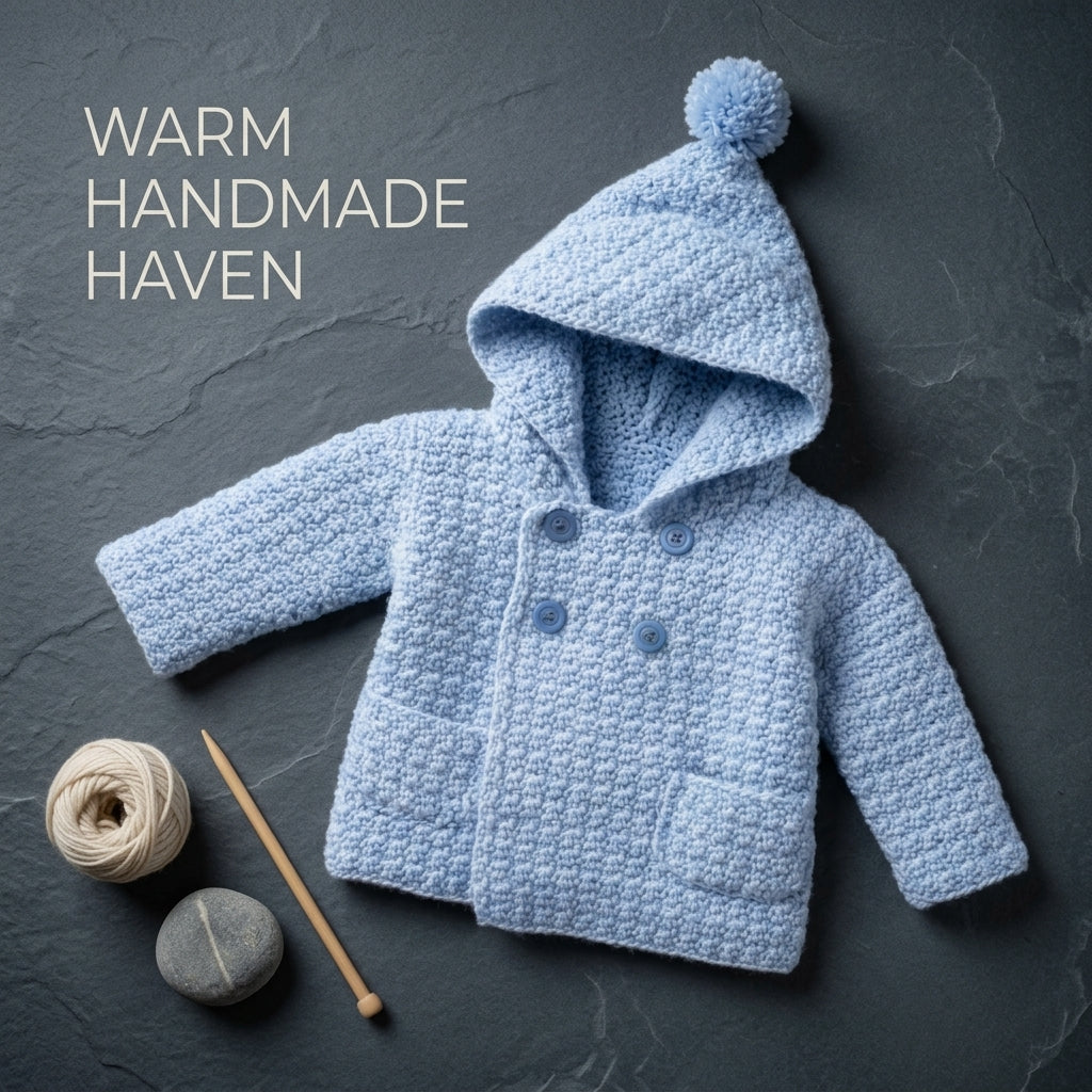 Cardigan Hooded Jacket Baby Hoodie | Crochet Pattern PDF