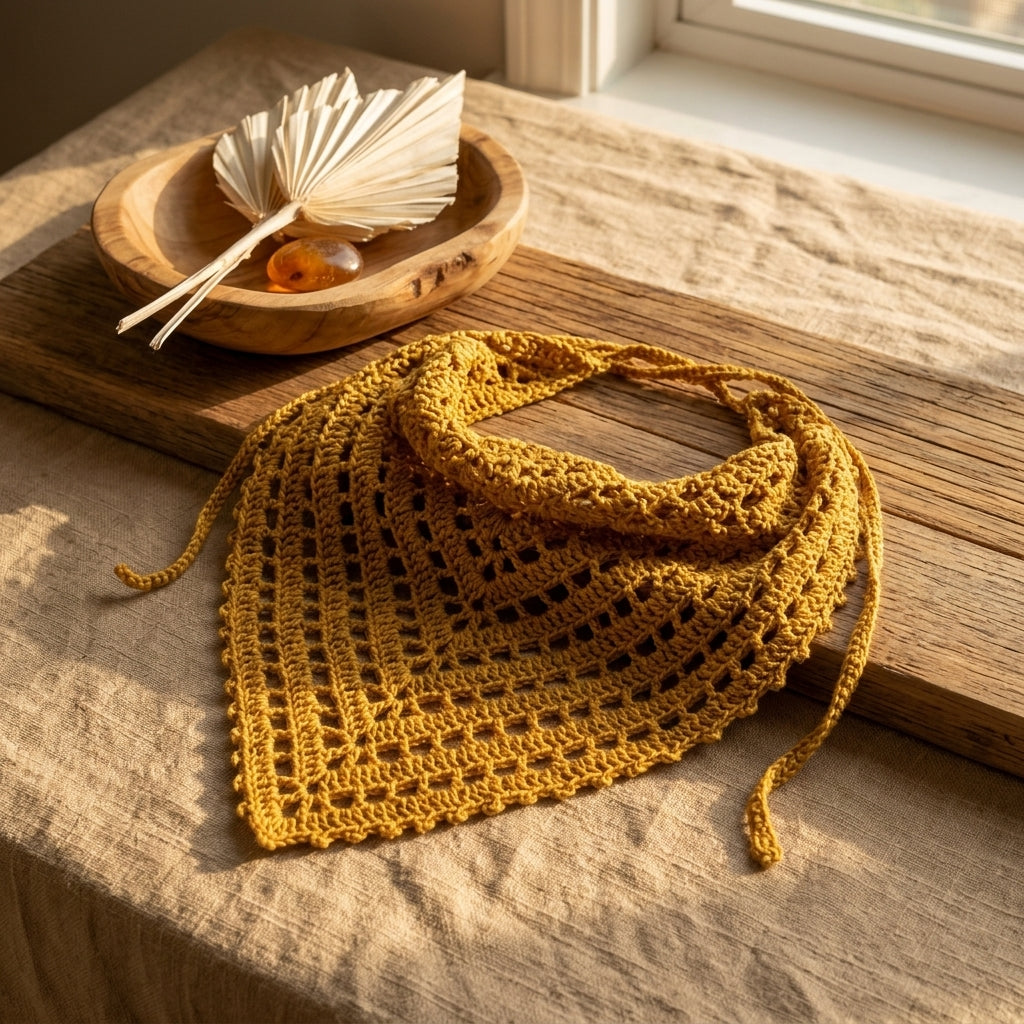 Eyelet Lace Kerchief | Beginner Crochet Pattern PDF