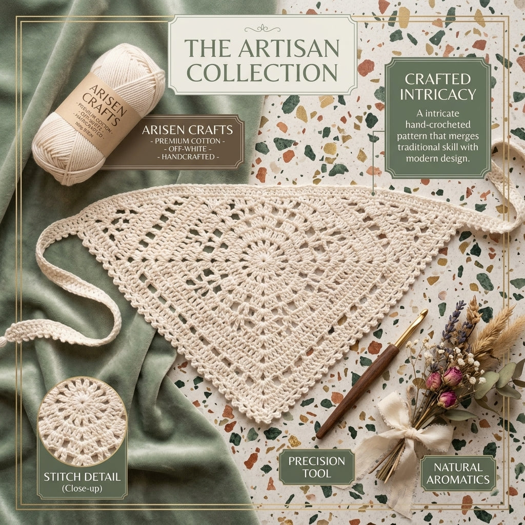 Mandala Mesh Lace Headscarf | Crochet Pattern PDF