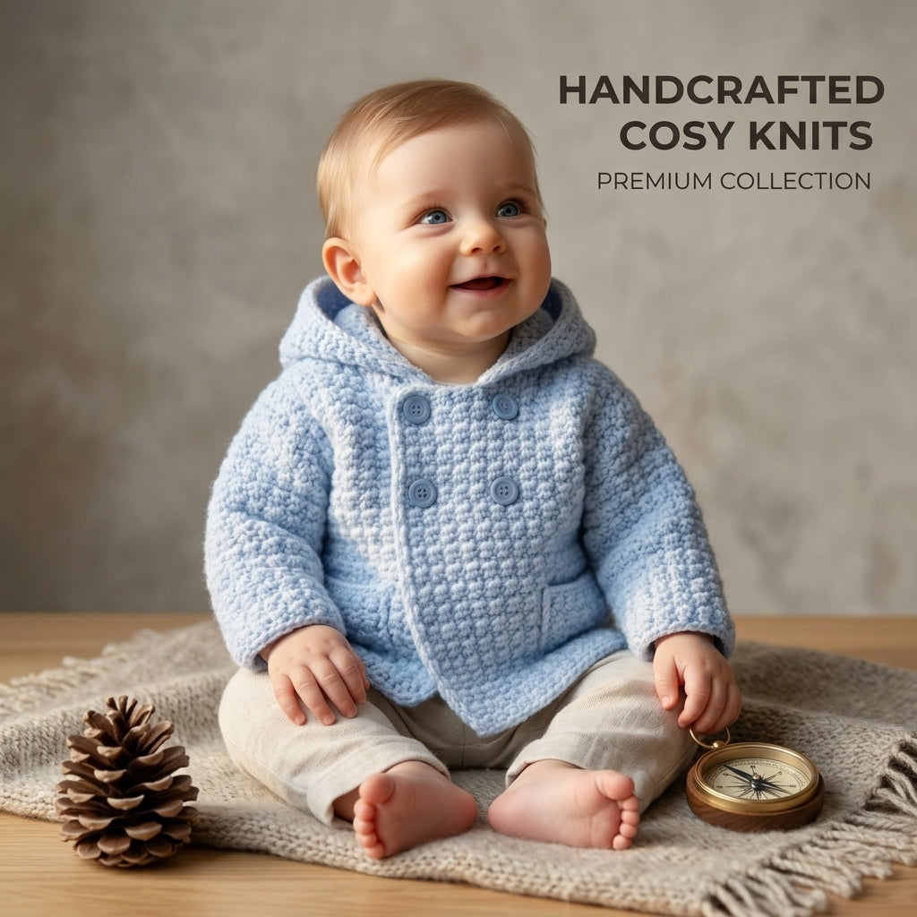 Cardigan Hooded Jacket Baby Hoodie | Crochet Pattern PDF