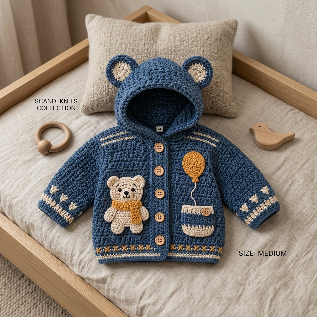 Bear Ears Baby Hoodie Bear Ears v6 | Crochet Pattern PDF