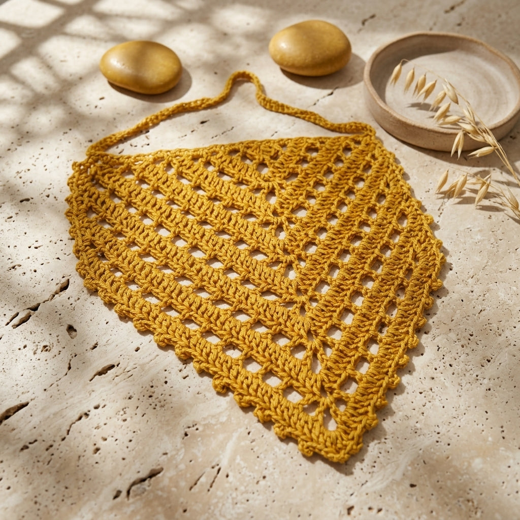 Eyelet Lace Kerchief | Beginner Crochet Pattern PDF