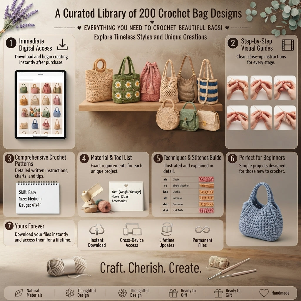 Purse Pouch Tote | Crochet Pattern PDF