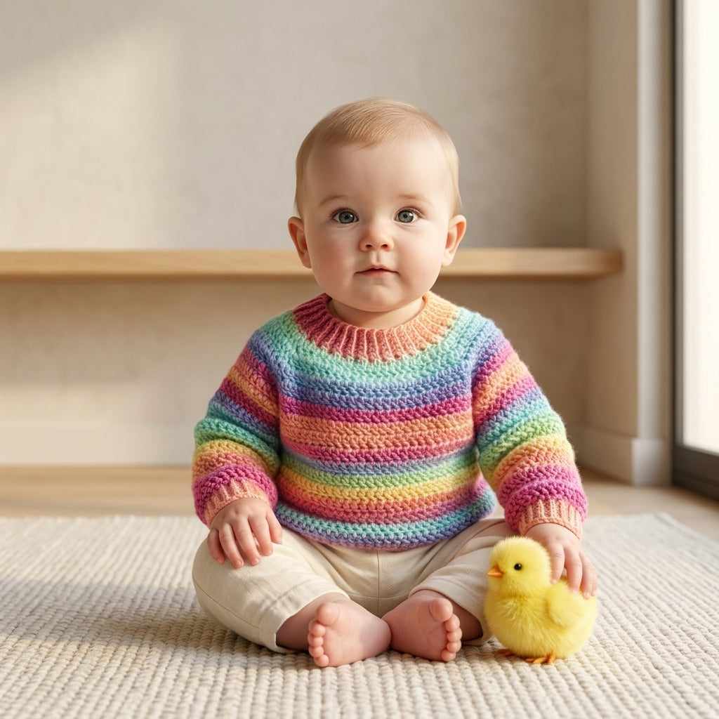 Athabasca Falls Children'S Baby Pullover | Crochet Pattern PDF