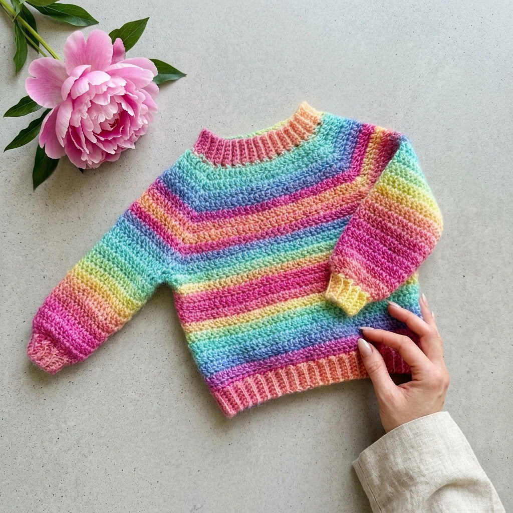 Athabasca Falls Children'S Baby Pullover | Crochet Pattern PDF