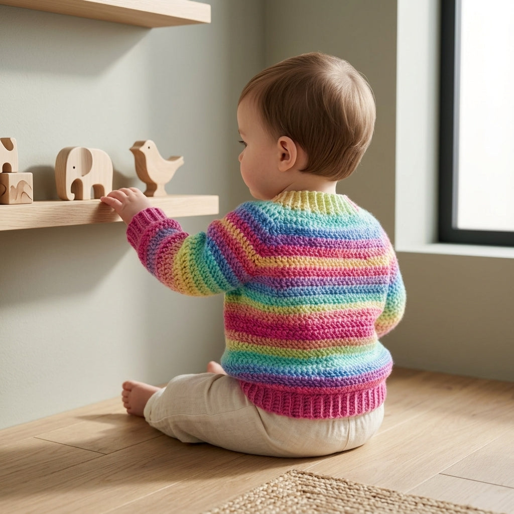Athabasca Falls Children'S Baby Pullover | Crochet Pattern PDF