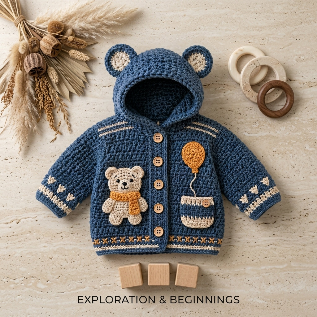 Bear Ears Baby Hoodie Bear Ears v6 | Crochet Pattern PDF