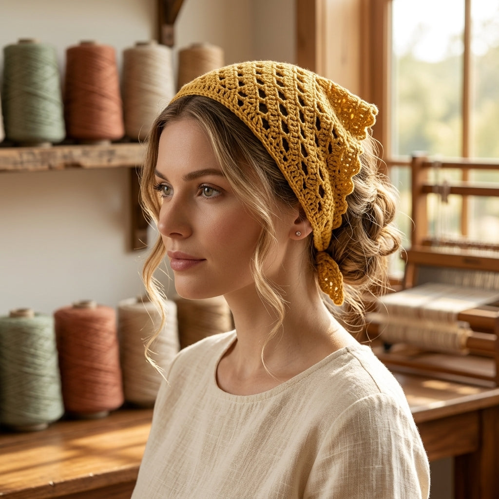 Eyelet Lace Kerchief | Beginner Crochet Pattern PDF