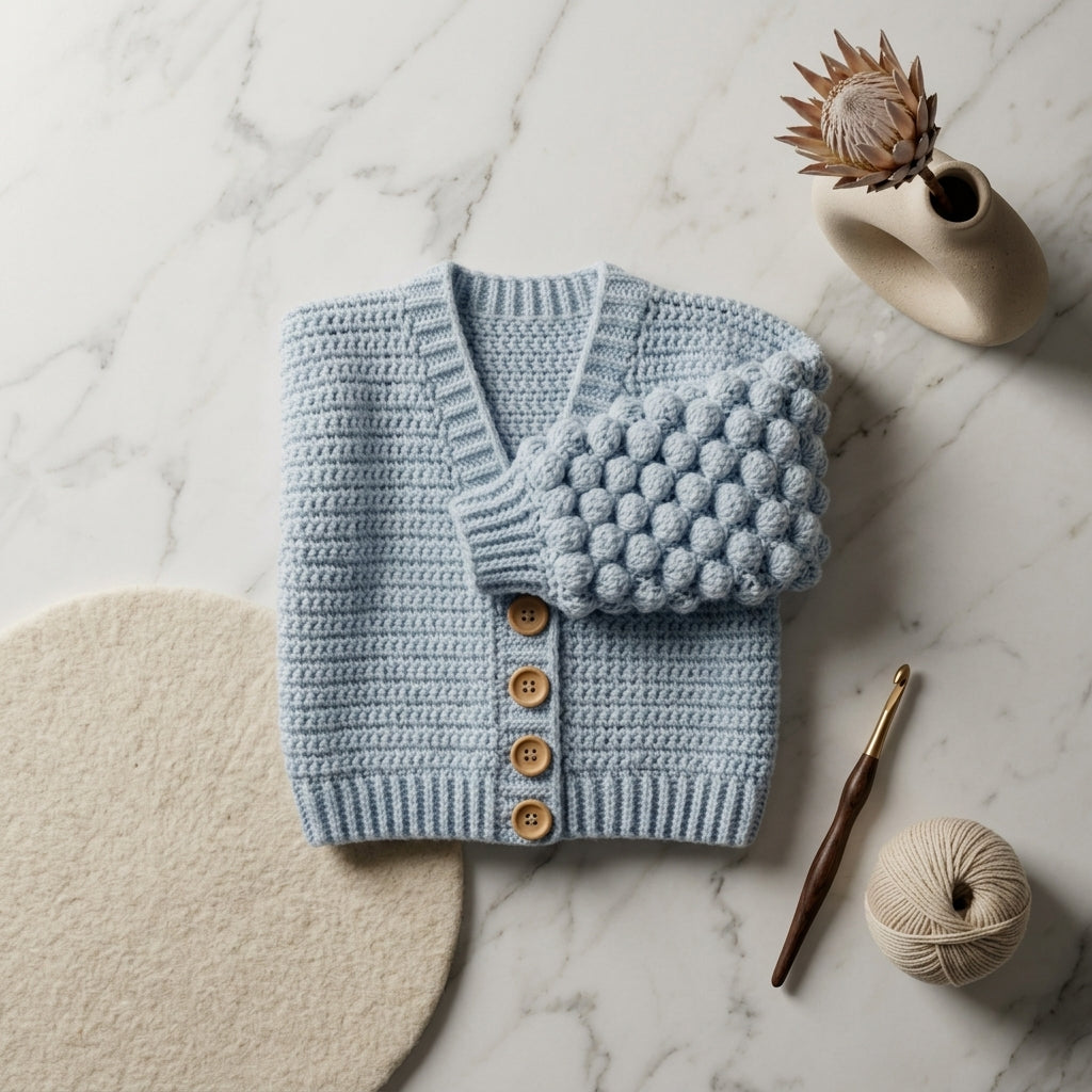 Bobble Baby Cardigan | Crochet Pattern PDF
