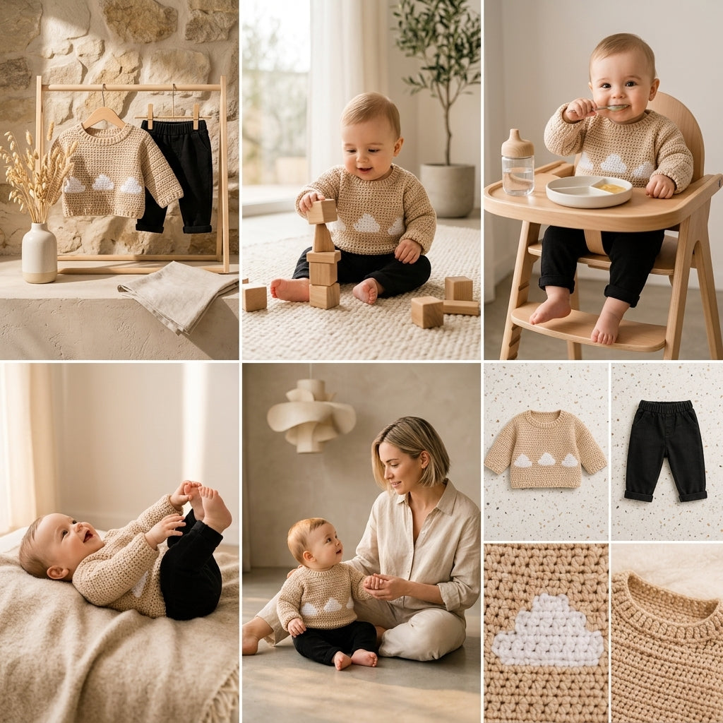 Sweater Boy Sweater Baby Pullover Classic v2 | Crochet Pattern PDF