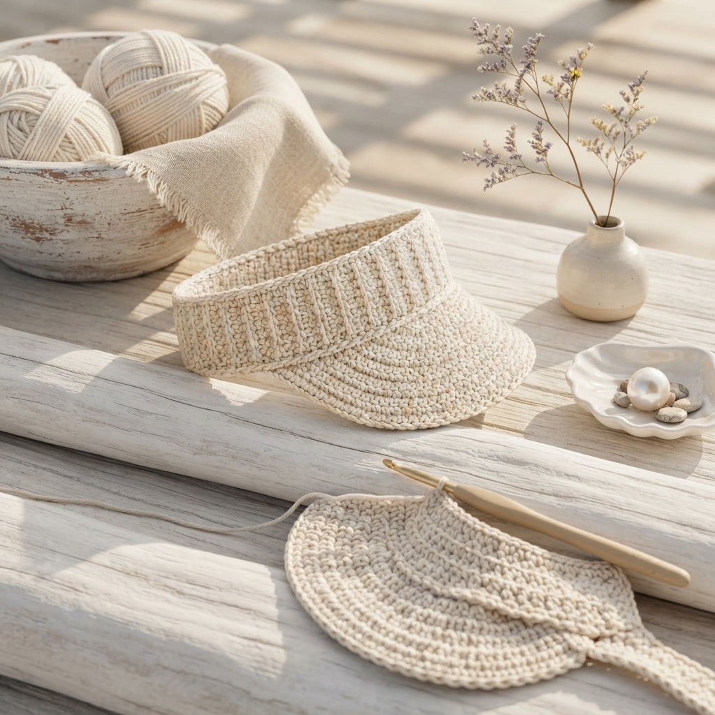 Modern Sun Visor | Crochet Hat Pattern PDF — Design 5