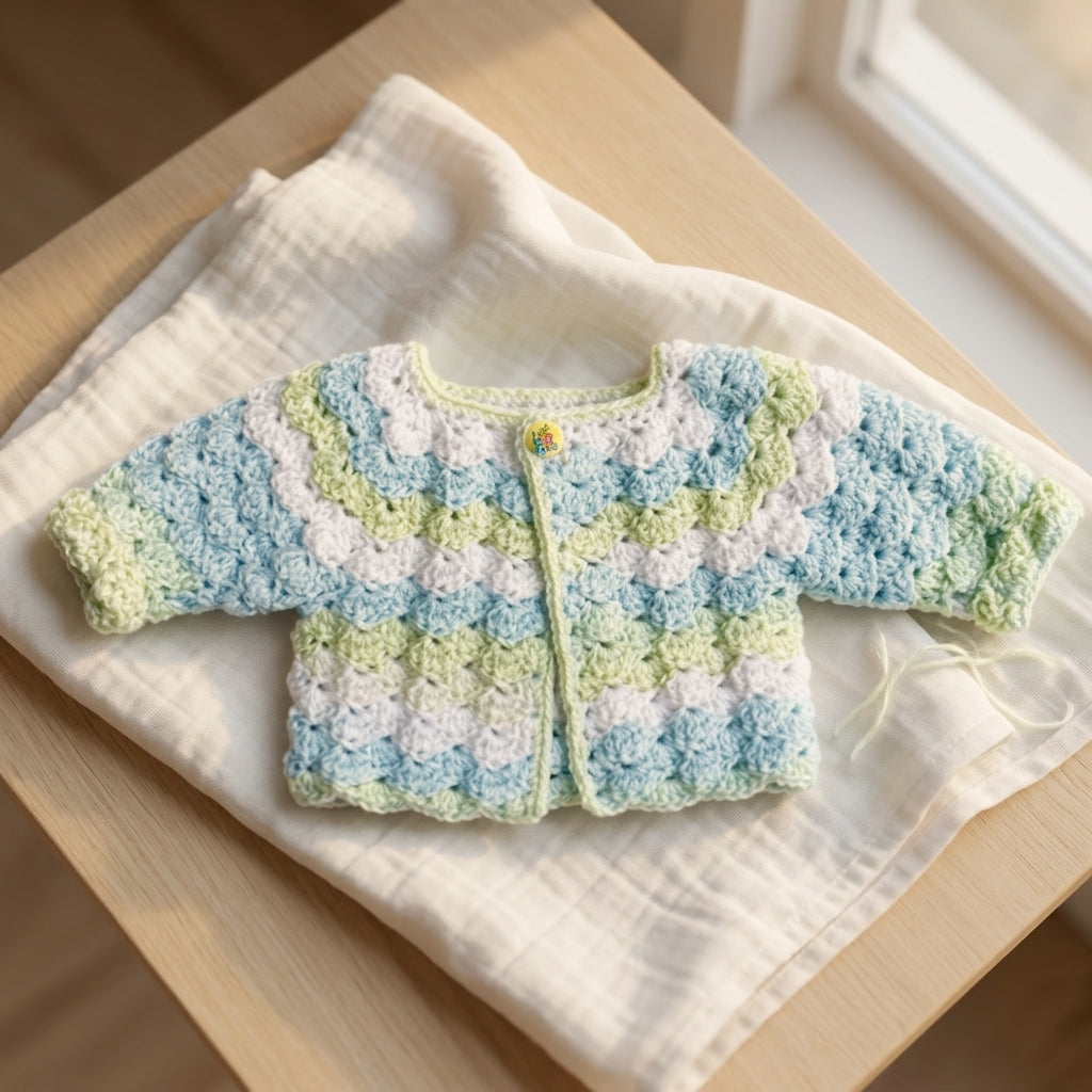 Shell Stitch Baby Cardigan Shell Stitch v2 | Crochet Pattern PDF
