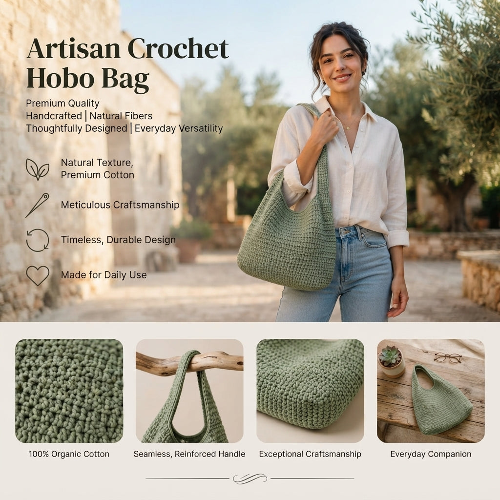 Shoulder Bag Hobo Bag Tote | Crochet Pattern PDF