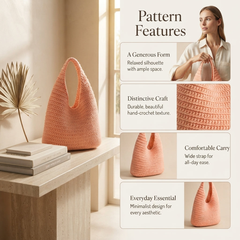 Shoulder Bag Hobo Bag Tote | Crochet Pattern PDF