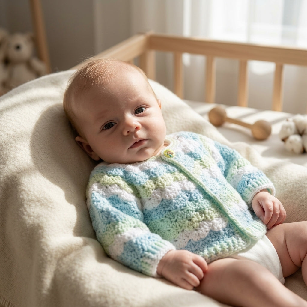 Shell Stitch Baby Cardigan Shell Stitch v2 | Crochet Pattern PDF
