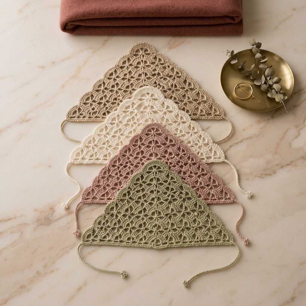 Scalloped Edge Headscarf | Beginner Crochet Pattern PDF