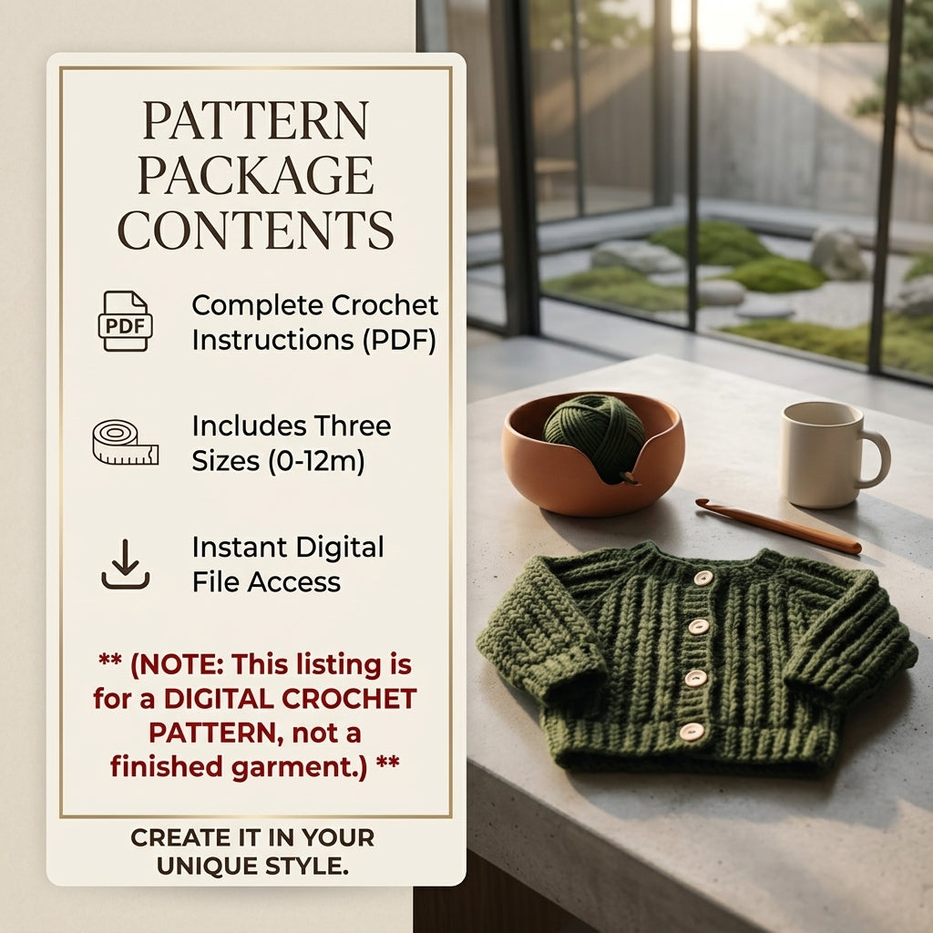 Cable Baby Cardigan | Crochet Pattern PDF
