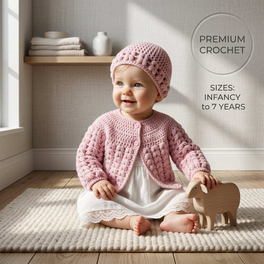 Vintage Childrens Matinee Baby Cardigan | Crochet Pattern PDF