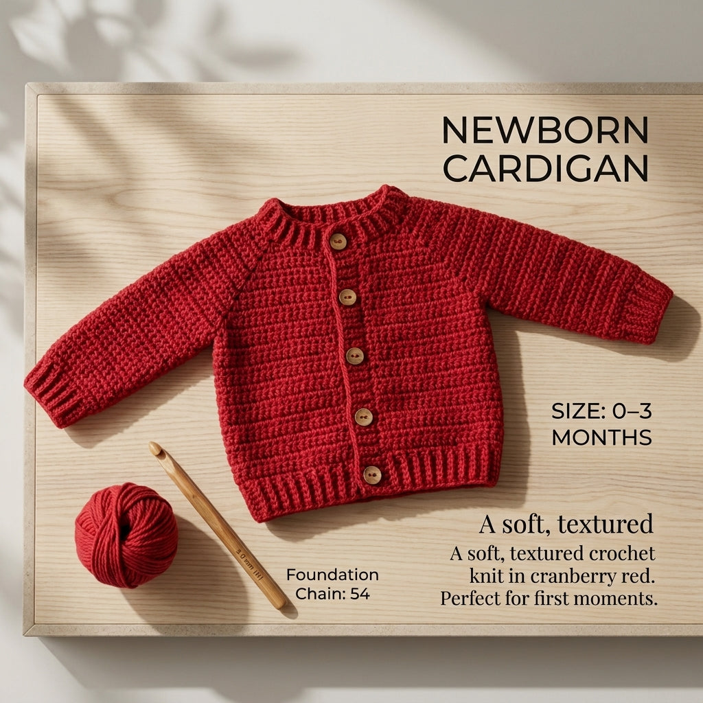 Raglan Baby Cardigan Raglan v4 | Crochet Pattern PDF