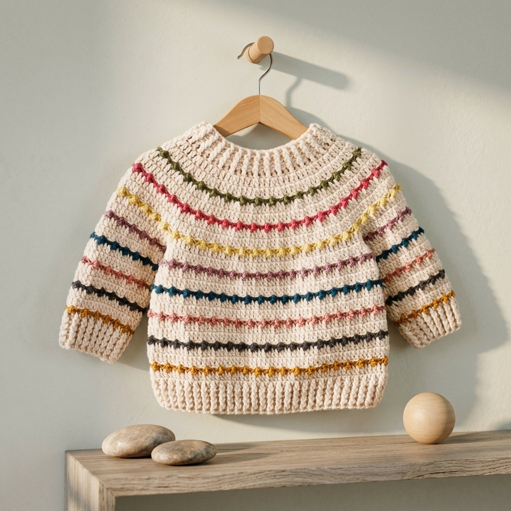 Rainbow Sweater Baby Sweater | Crochet Pattern PDF