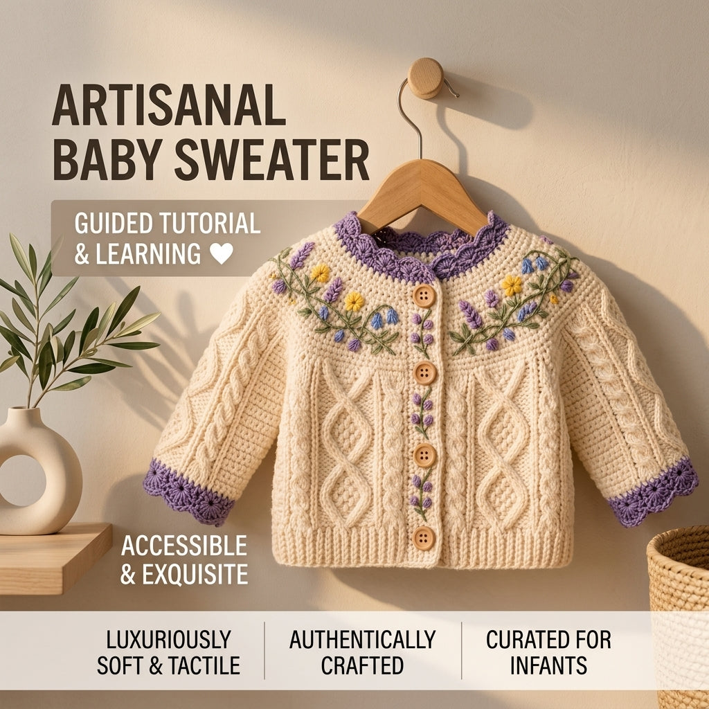 Cardigan Floral Embroidered Baby Cardigan | Crochet Pattern PDF