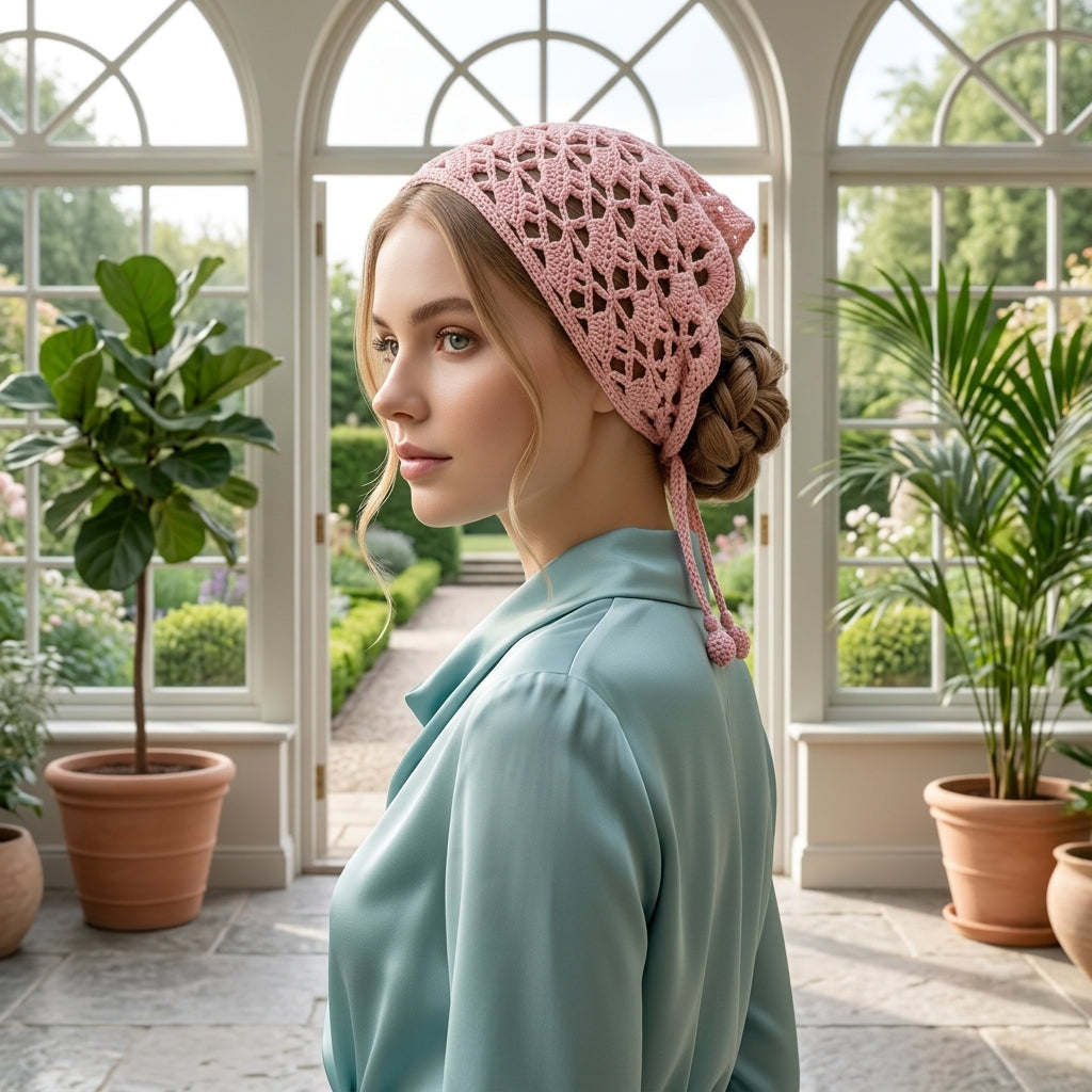 Scalloped Edge Headscarf | Beginner Crochet Pattern PDF