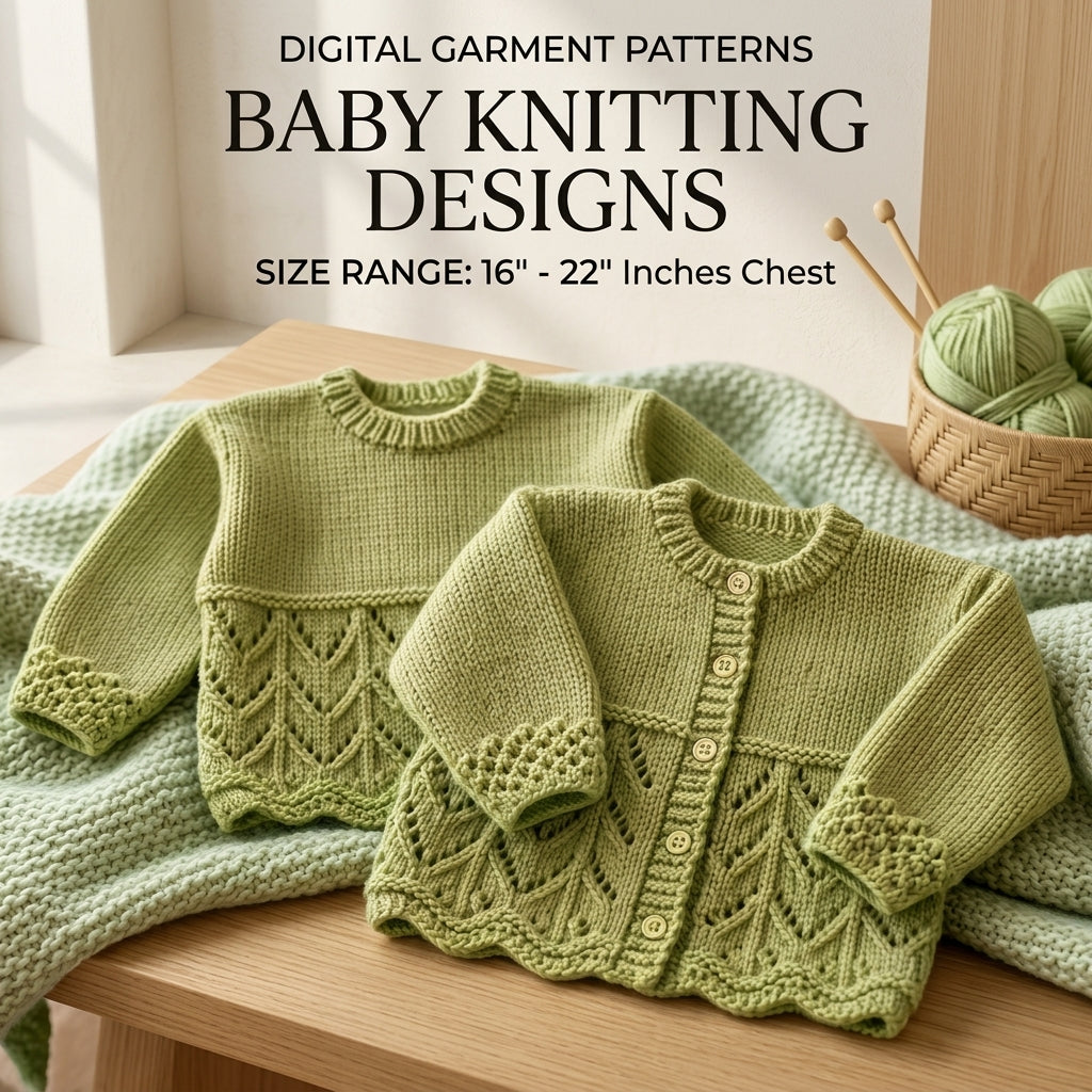 Knitting Beginner Friendly Baby Sweater | Crochet Pattern PDF
