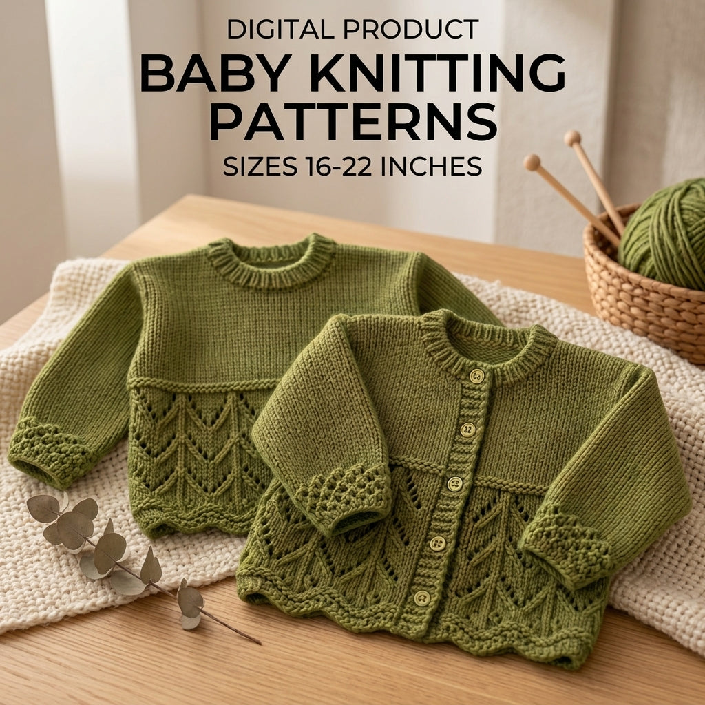 Knitting Beginner Friendly Baby Sweater | Crochet Pattern PDF