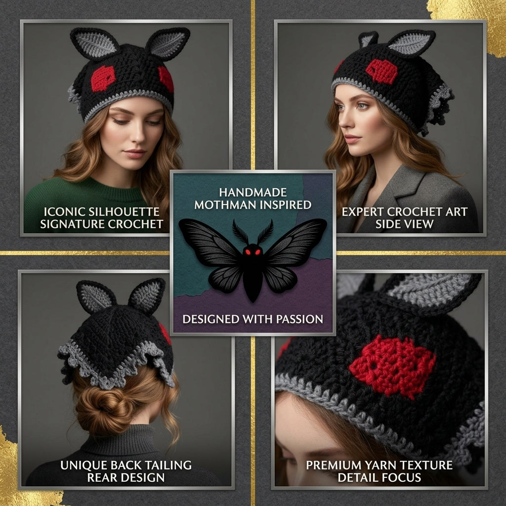 Mothman Motif Triangle Bandana | Crochet Pattern PDF
