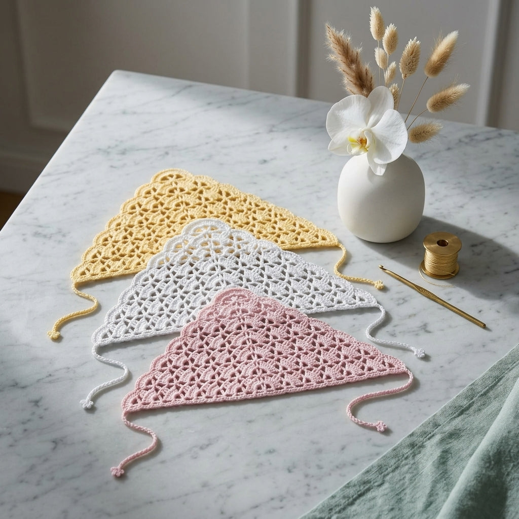 Scalloped Edge Headscarf | Beginner Crochet Pattern PDF