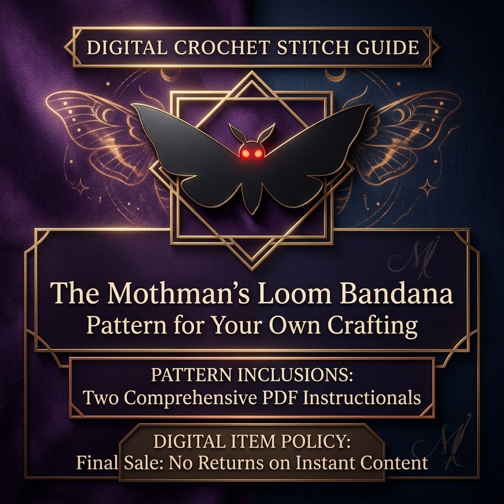 Mothman Motif Triangle Bandana | Crochet Pattern PDF