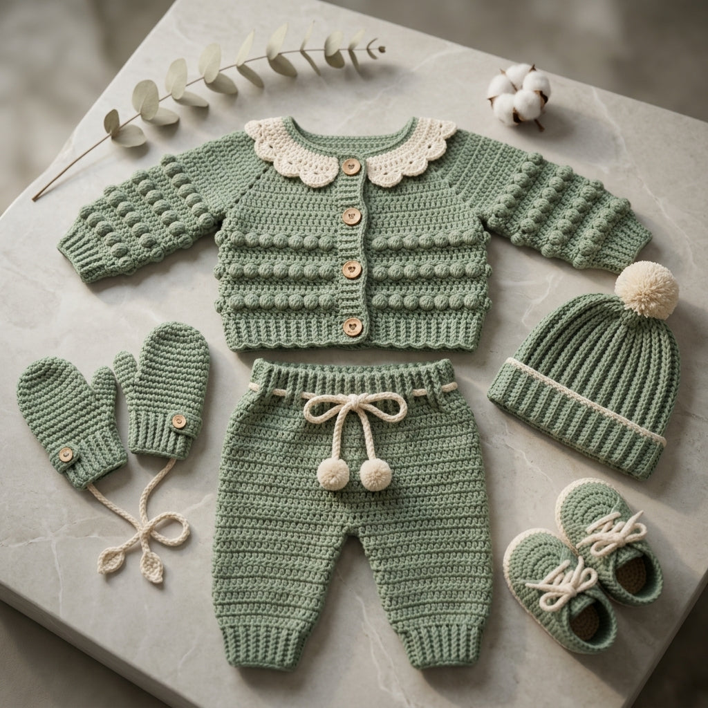 Bundle Cardigan Pants Baby Cardigan | Crochet Pattern PDF