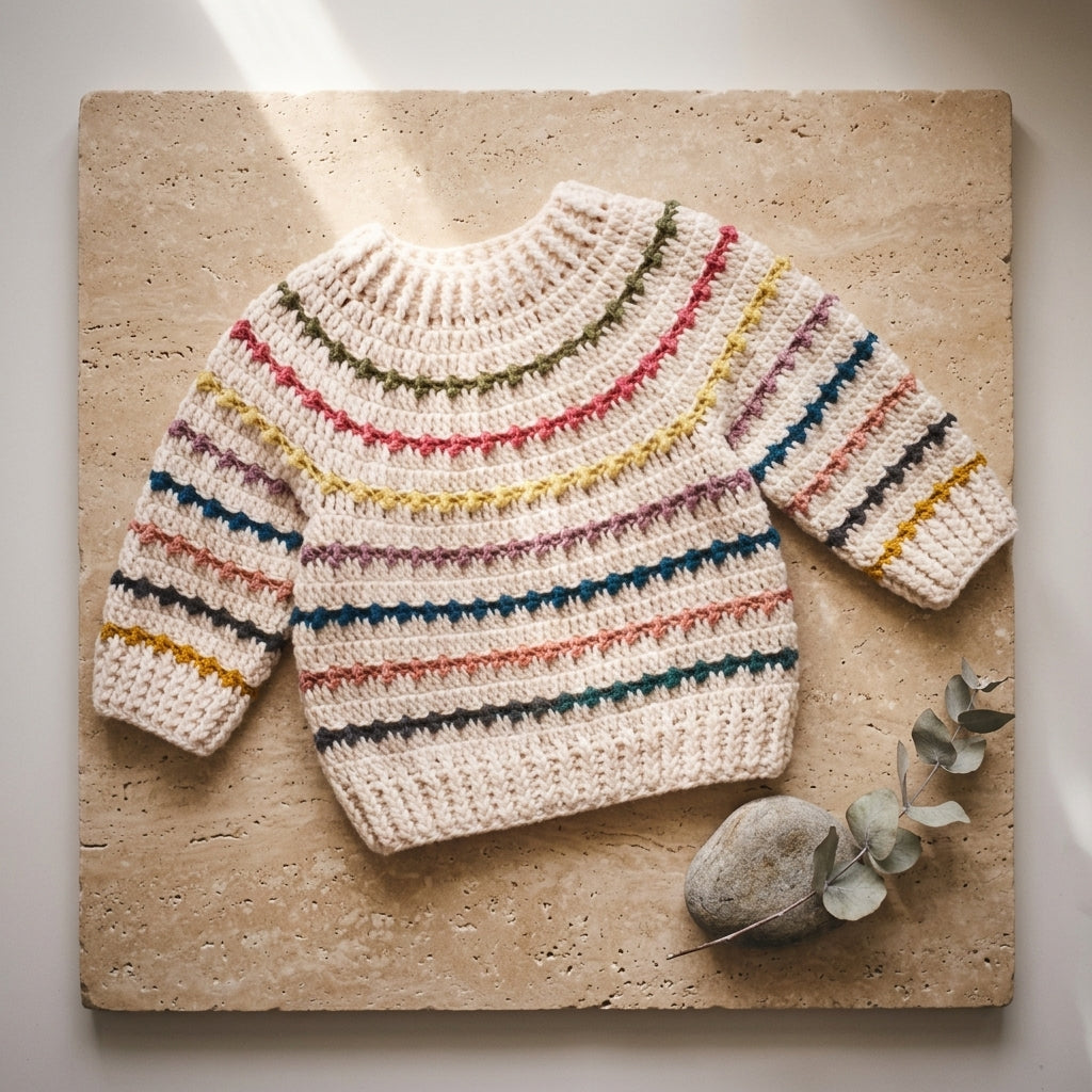 Rainbow Sweater Baby Sweater | Crochet Pattern PDF