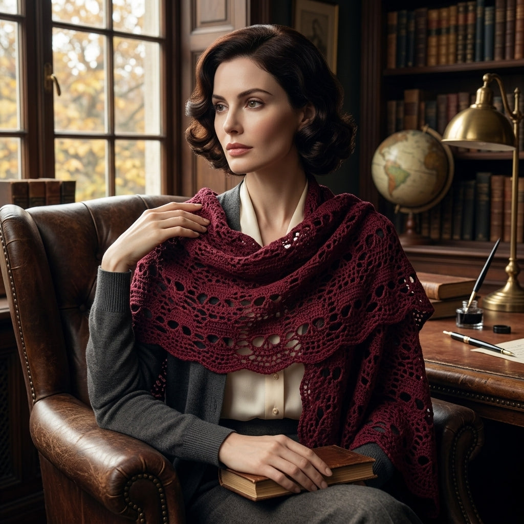 Gothic Skull Shawl Bandana | Crochet Pattern PDF