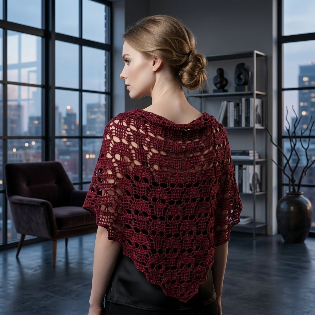Gothic Skull Shawl Bandana | Crochet Pattern PDF