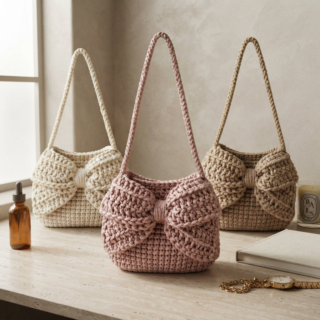 Bow Beginner Handbag | Crochet Pattern PDF