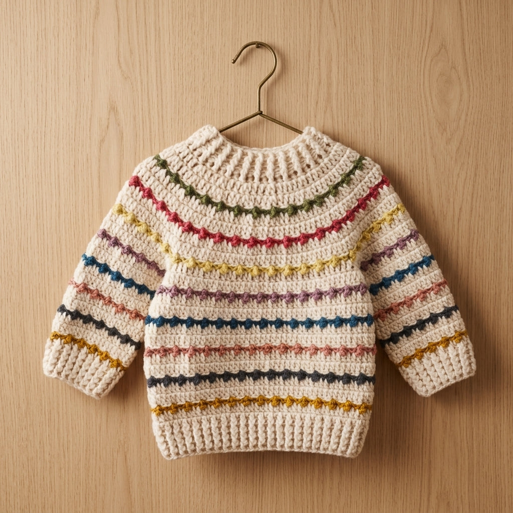 Rainbow Sweater Baby Sweater | Crochet Pattern PDF