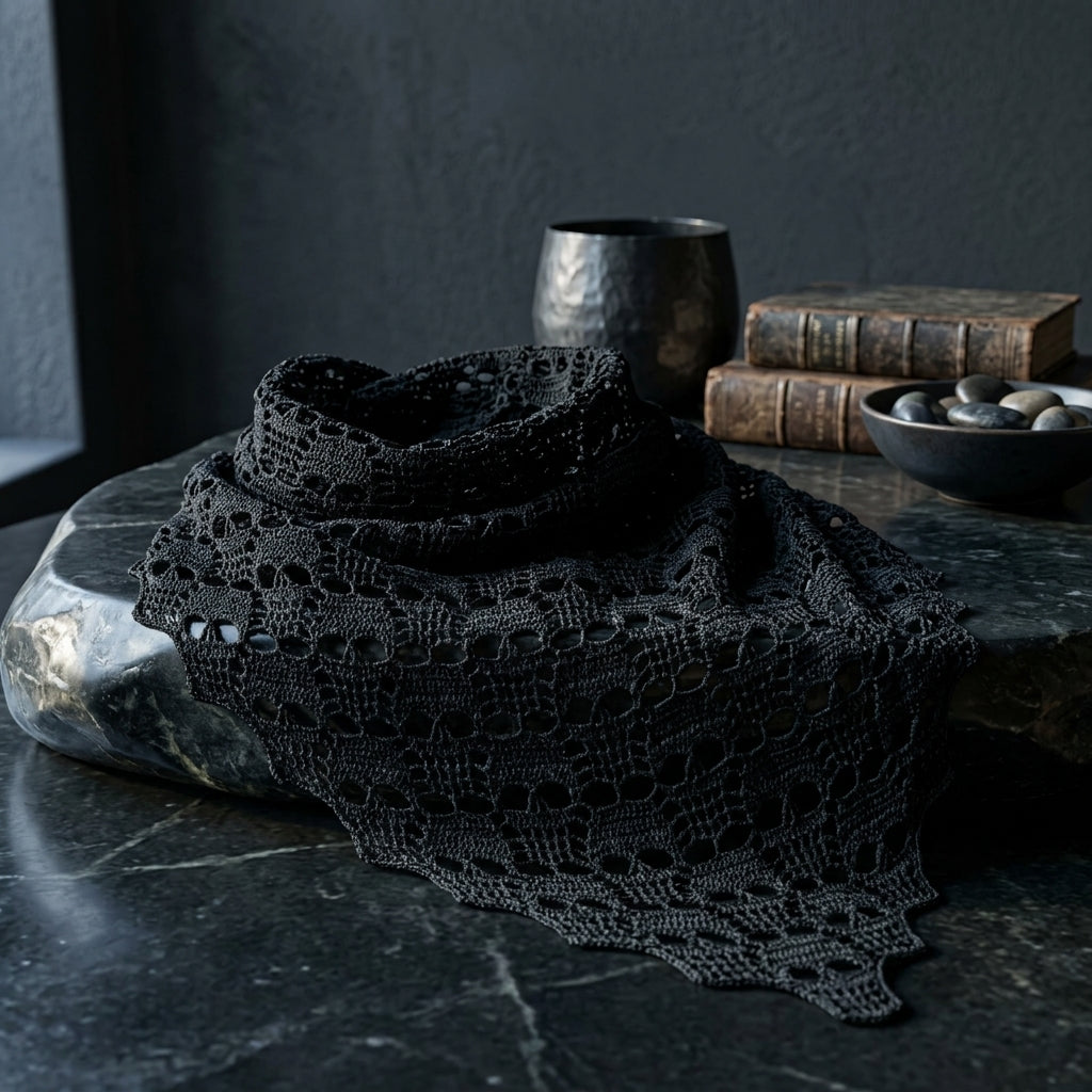 Gothic Skull Shawl Bandana | Crochet Pattern PDF