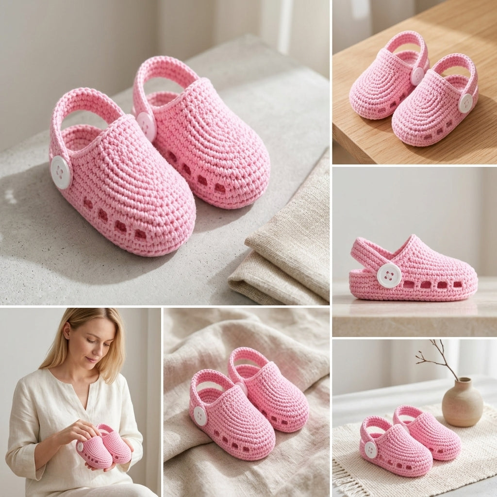 Clogs Sandals Infant Baby Booties | Crochet Pattern PDF