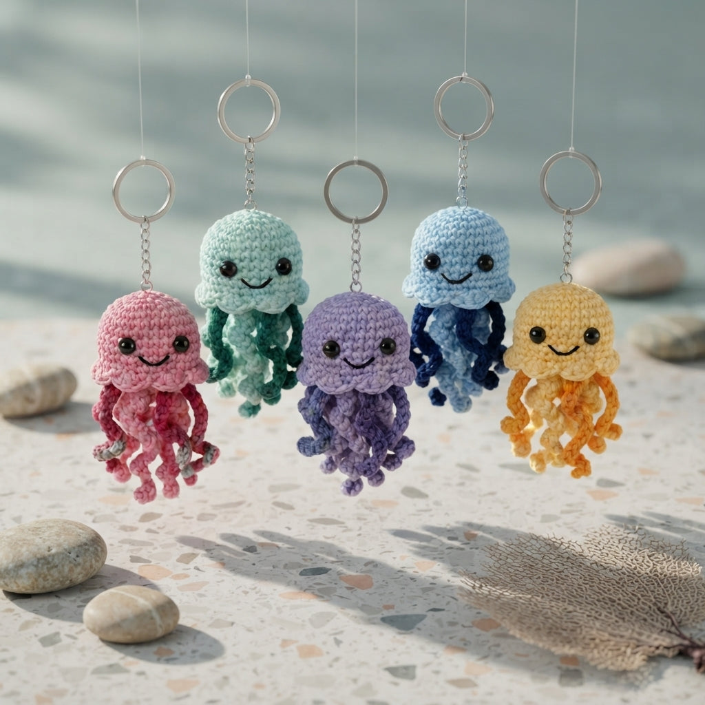 Unique Jellyfish Charm | Crochet Keychain Pattern