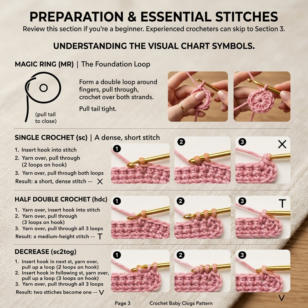 Clogs Sandals Infant Baby Booties | Crochet Pattern PDF