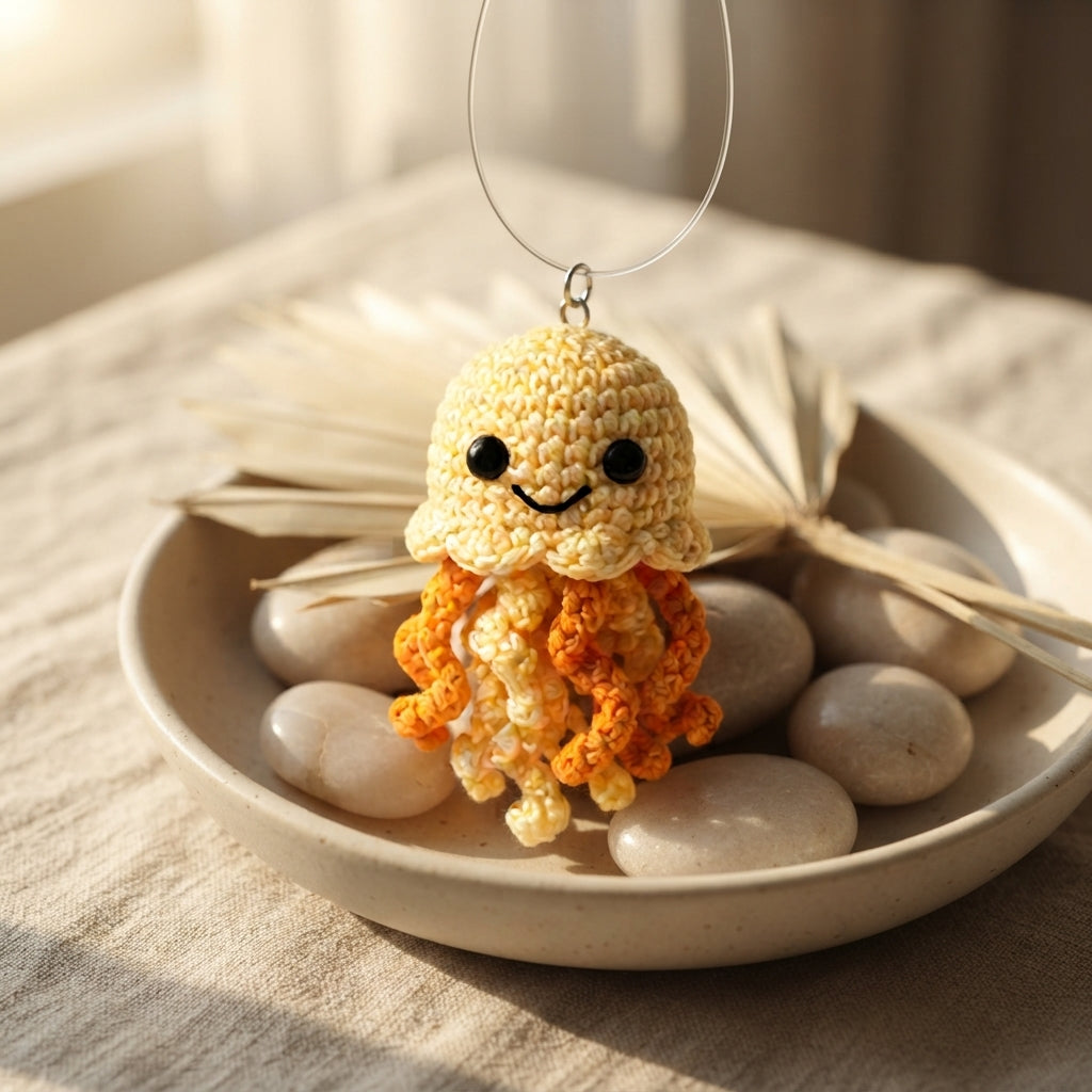 Unique Jellyfish Charm | Crochet Keychain Pattern