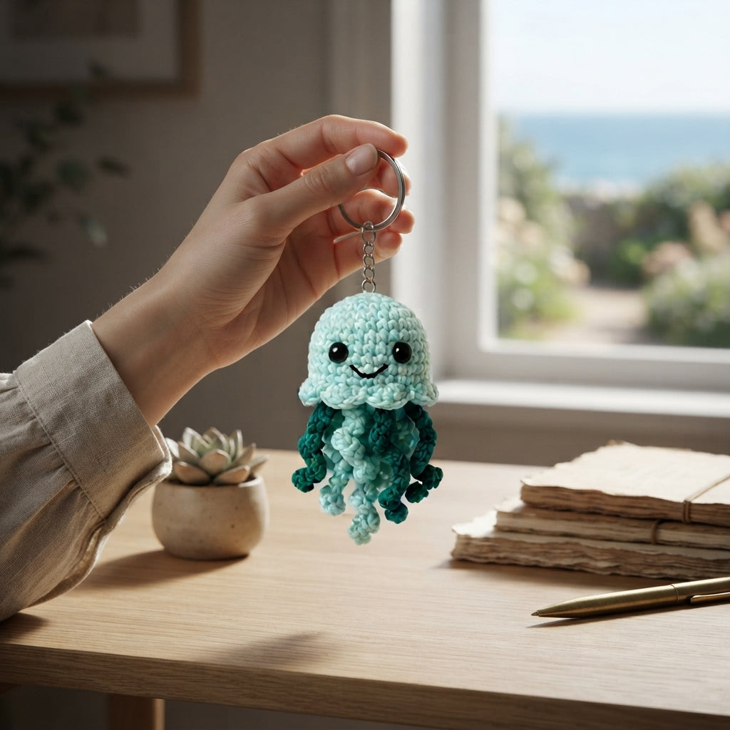 Unique Jellyfish Charm | Crochet Keychain Pattern