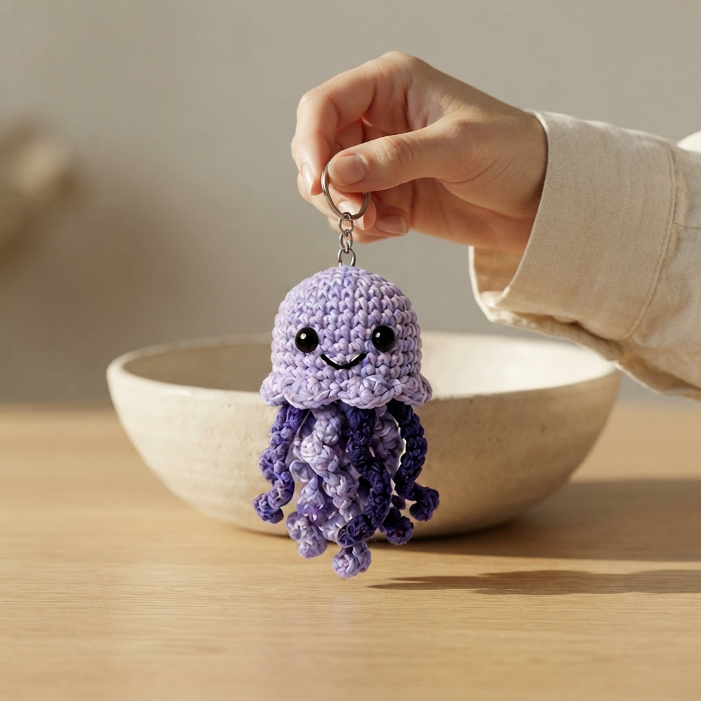 Unique Jellyfish Charm | Crochet Keychain Pattern