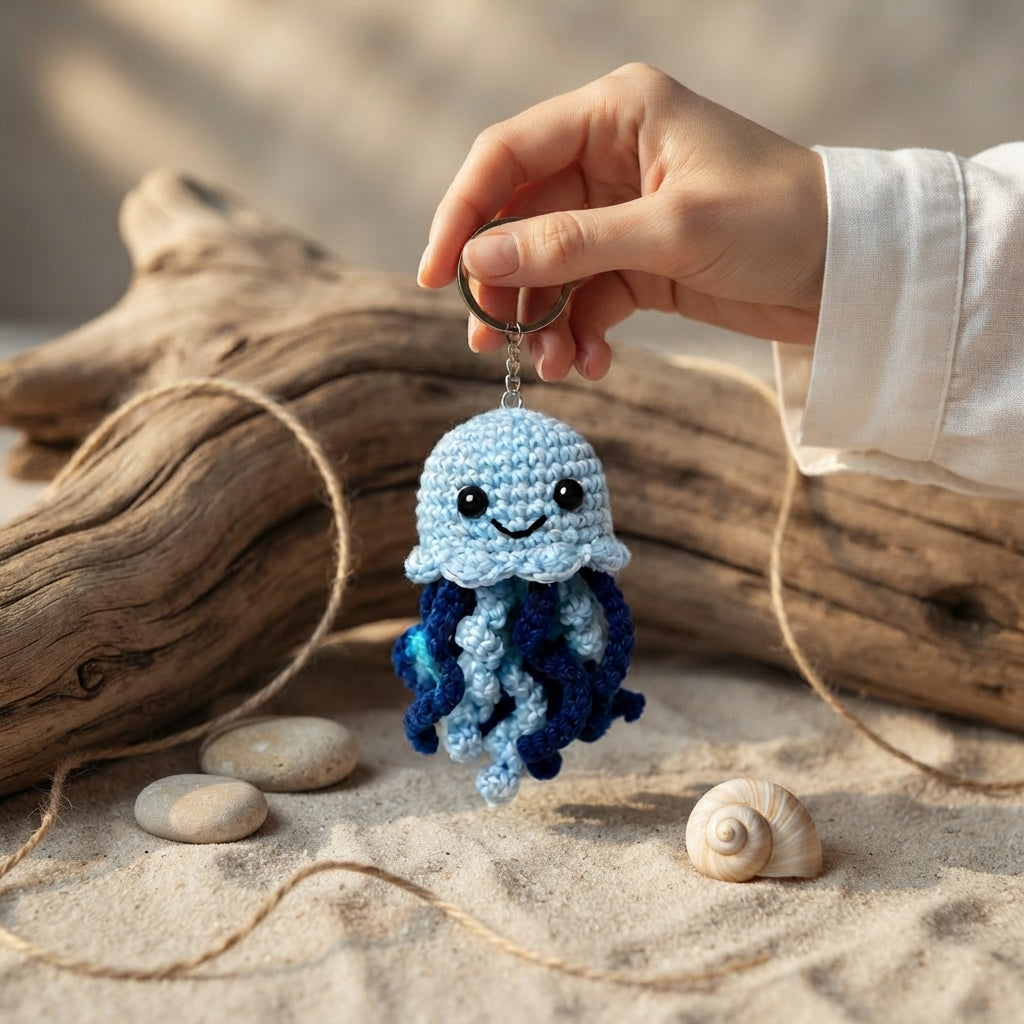 Unique Jellyfish Charm | Crochet Keychain Pattern