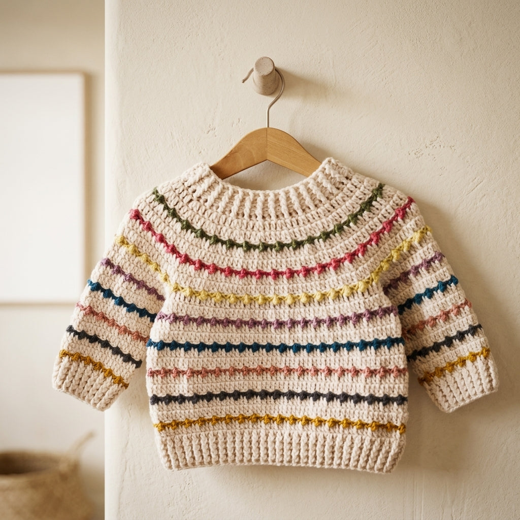 Rainbow Sweater Baby Sweater | Crochet Pattern PDF