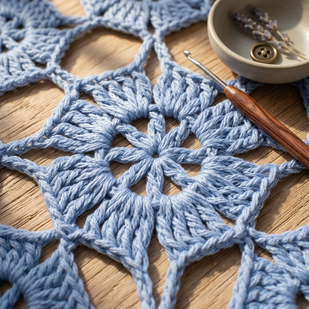 Floral Granny Square Head Scarf | Crochet Pattern PDF