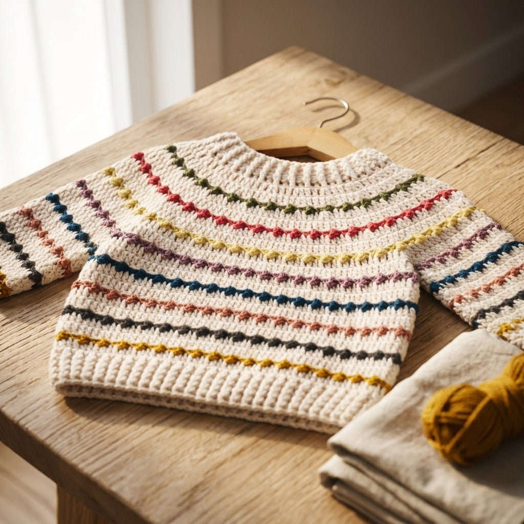 Rainbow Sweater Baby Sweater | Crochet Pattern PDF