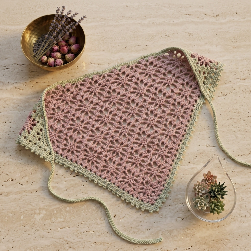 Vintage Lace Wildflower Bandana | Crochet Pattern PDF