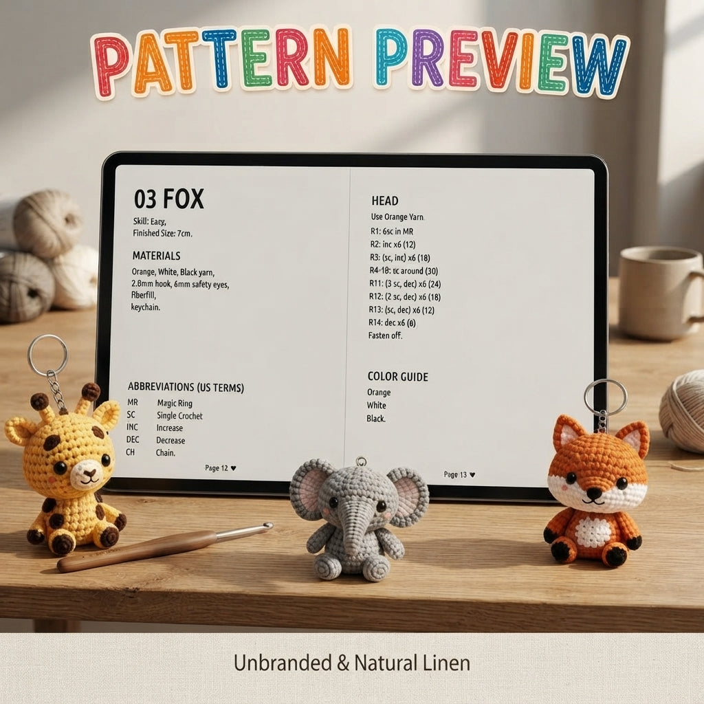 Giant Amigurumi Bundle | 37+ Keychain PDFs